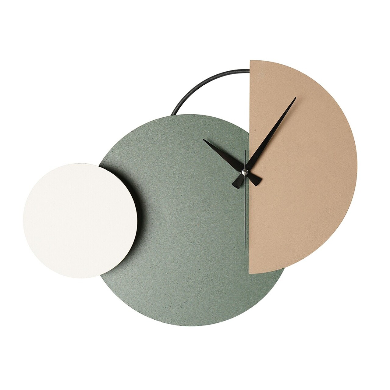 Ceas de perete, Mateen, Metal, Diametru: 47 cm, Verde / Maro / Crem — imaginea 3