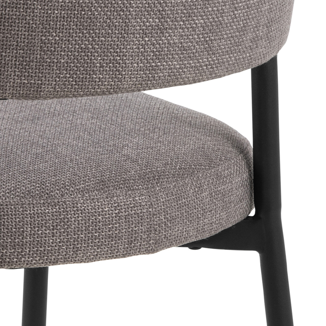 Scaun Edina, Actona, 56x55x77 cm, tesatura structurata/otel, gri maro deschis - view 3