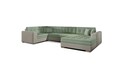 Coltar extensibil dreapta 5 locuri ELTAP, Damario, 338x189x78 cm, lemn/poliester, verde menta/gri