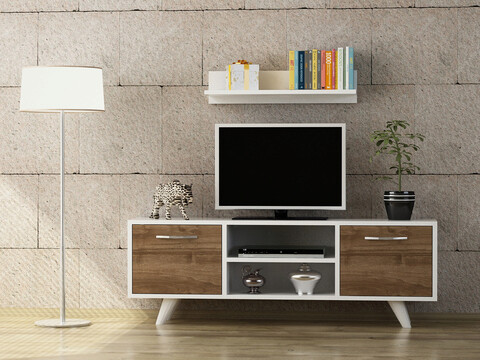 Comoda tv, furny home, likya, alb / nuc