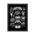 Tablou decorativ, Fast Food (40 x 55), MDF , Polistiren, Alb/Negru