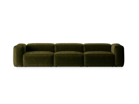 Canapea 4 locuri, Bergamo, Cosmopolitan Design, 364x108x70 cm, catifea chenille raiata, verde