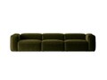 Canapea 4 locuri, Bergamo, Cosmopolitan Design, 364x108x70 cm, catifea chenille raiata, verde