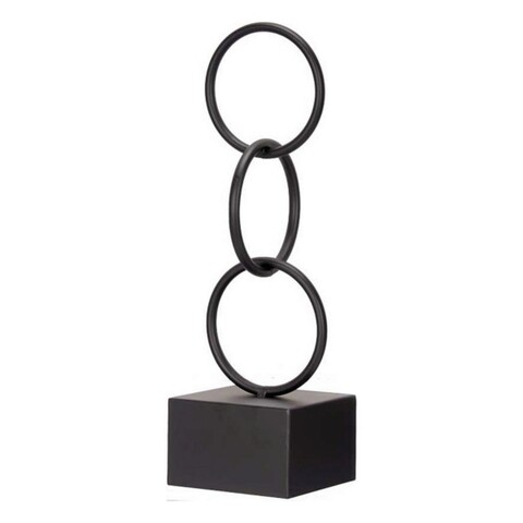 Decoratiune Rings, Gift Decor, 12.5 x 12.5 x 40.5 cm, metal, negru
