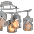 Plafoniera, Evea, L.55 l.38 H.26 cm, 6 x E27, 60W, metal/sticla, argintiu/alb