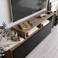 Comoda TV, Decorotika, Nexera, 149.8 x 42.9 x 35.3 cm, pal melaminat, nuc/negru