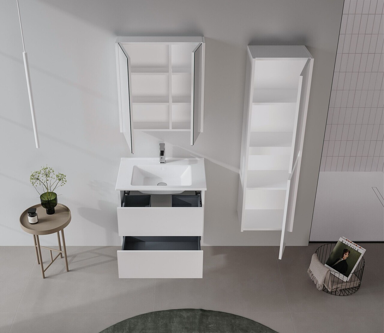 Dulap de baie, Hanah Home, Arno 40, Alb — imaginea 4
