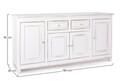 Bufet inferior Colette, Bizzotto, 180 x 50 x 90 cm, lemn de mango/MDF