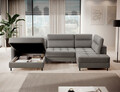 Coltar extensibil stanga 4 locuri ELTAP, LT-04RAQ, Berrto, 306x165x100 cm, lemn/poliester, gri inchis