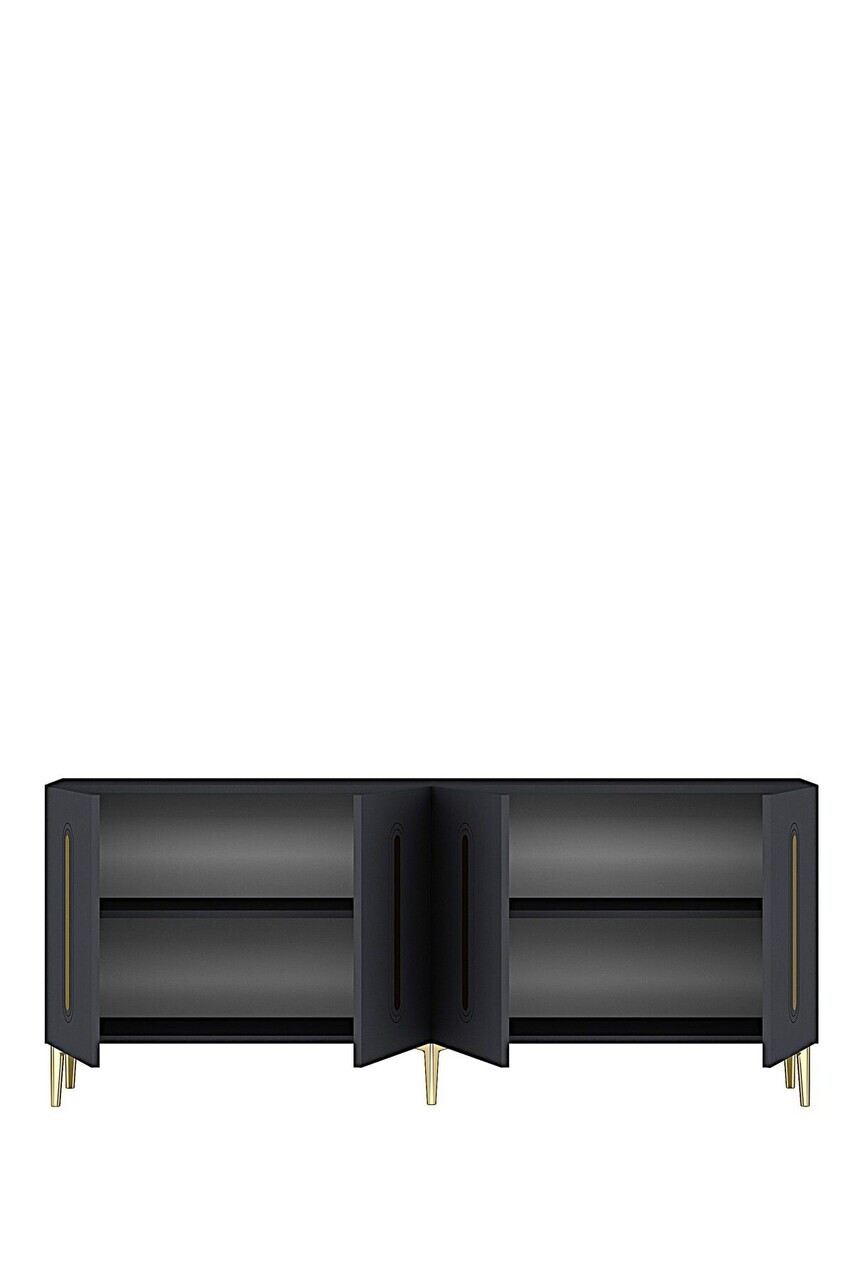 Consola, Hanah Home, Rany 180, 180x75x32 cm, Antracit / Aur — imaginea 6