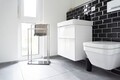 Suport pentru prosoape Ravina, Wenko, 48x20x80 cm, inox/sticla temperata, argintiu/negru