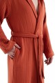 Halat de baie unisex, DC Home, Muslin, Bumbac , Caramiziu