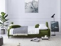 Canapea extensibila, Lilas, Mazzini Sofas, 3 locuri, cu lada de depozitare, 215x94x90 cm, catifea, verde
