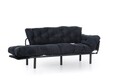 Canapea extensibila Nitta Triple, Futon, 3 locuri, 225x70 cm, metal, negru