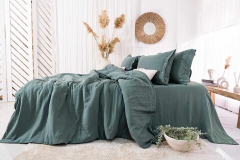Lenjerie de pat dubla, L'essentiel Maison, Vetro, Kaki