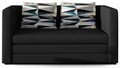 Canapea extensibila 2 locuri, ELTAP, Neva, 132x70x62 cm, lemn/poliester, negru