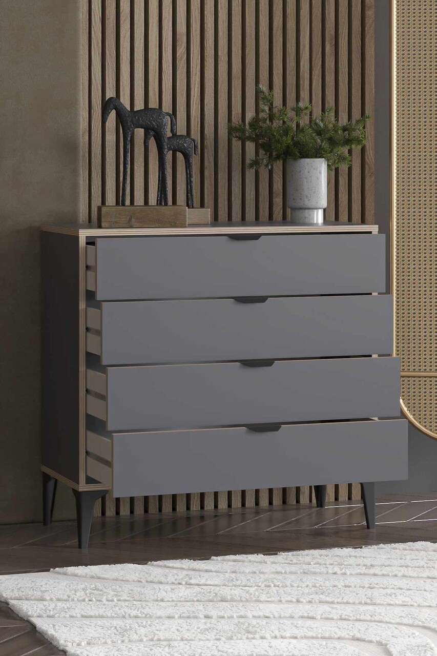 Dulap, Hanah Home, Arden 4, 90x88x40 cm, Antracit - imagine 4