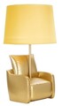 Lampa de masa Midcentury, Mauro Ferretti, 1 x E27, 40W, 26x46 cm, polirasina/fier, auriu