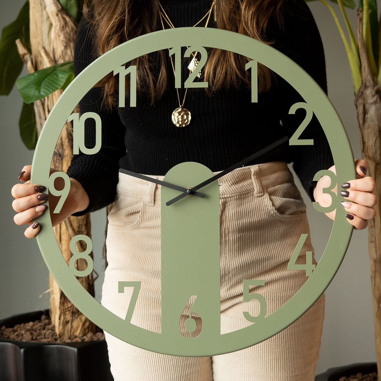 Ceas de perete Mood Metal Wall Clock Dimensiune: 48 x 48 cm Verde