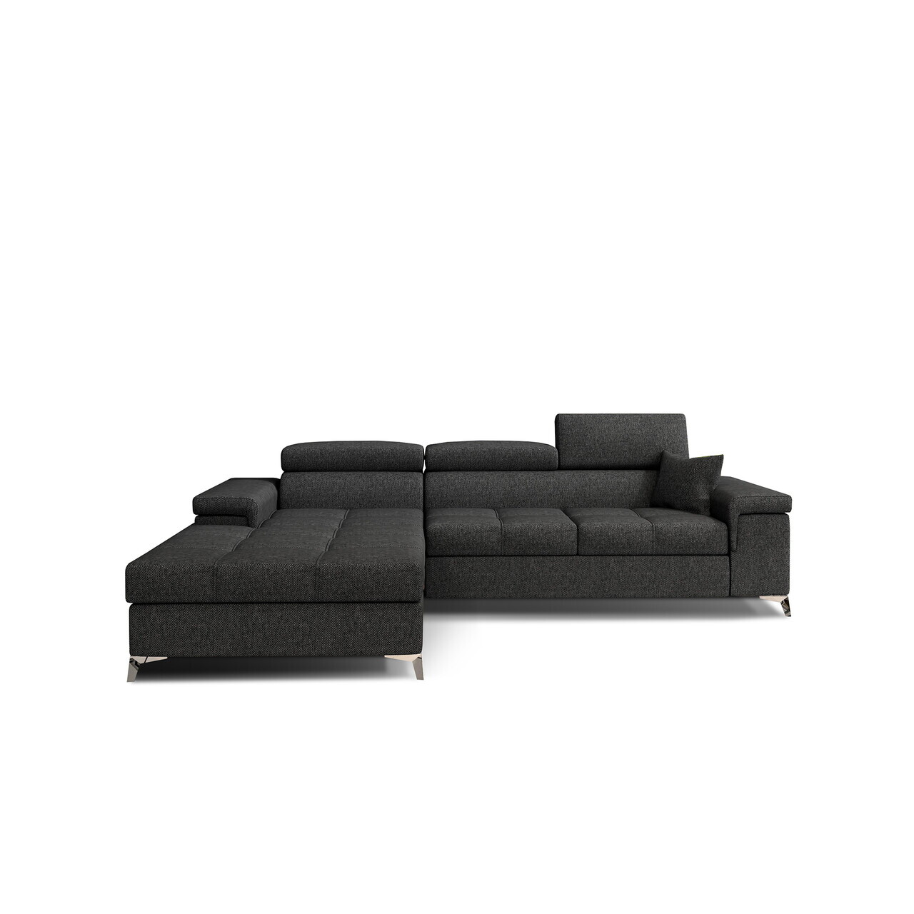 Coltar extensibil stanga 4 locuri ELTAP, Ric-06, Ricardo, 281x205x88 cm, lemn/poliester, gri inchis - view 2