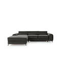 Coltar extensibil stanga 3 locuri ELTAP, LT-05NU, Grayson, 278x205x92 cm, lemn/poliester, gri inchis