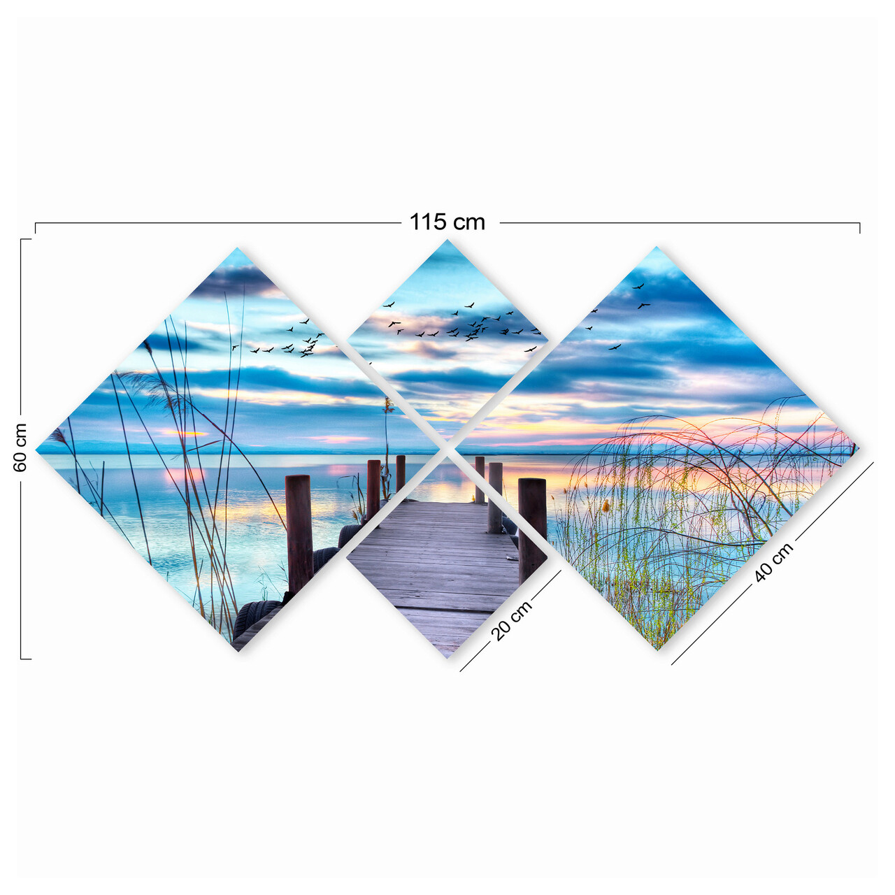 Set 4 tablouri decorative, 4MDF1222468504, MDF, Imprimat UV, Multicolor - 2 | YEO
