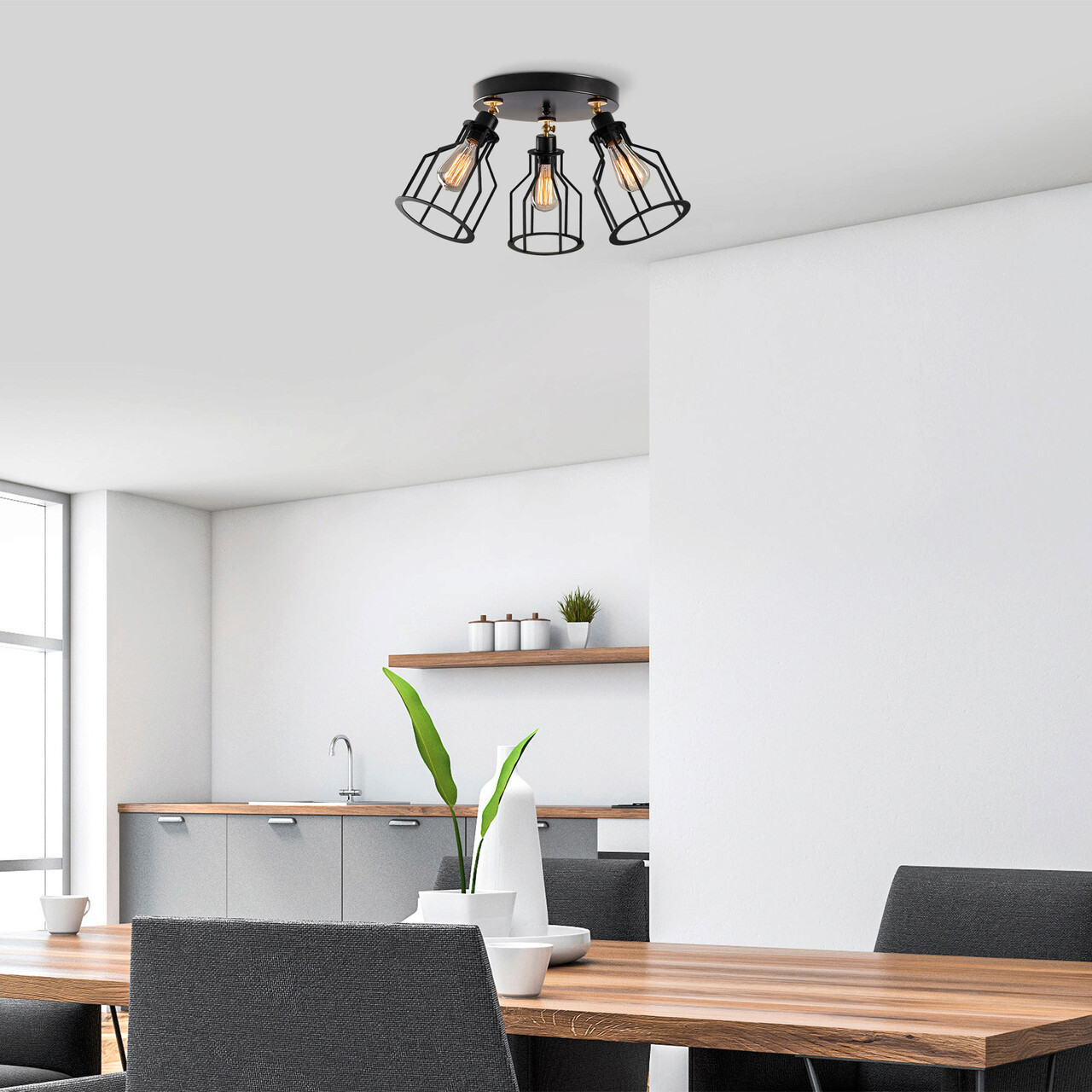 Lustra, Alby, 525NOR1507, Metal, Negru - 1 | YEO