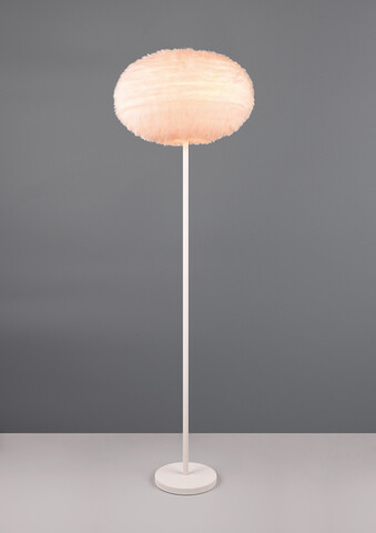 Lampadar Furry, RL, 50x154 cm, 10W, 1x E27, plus sintetic, alb
