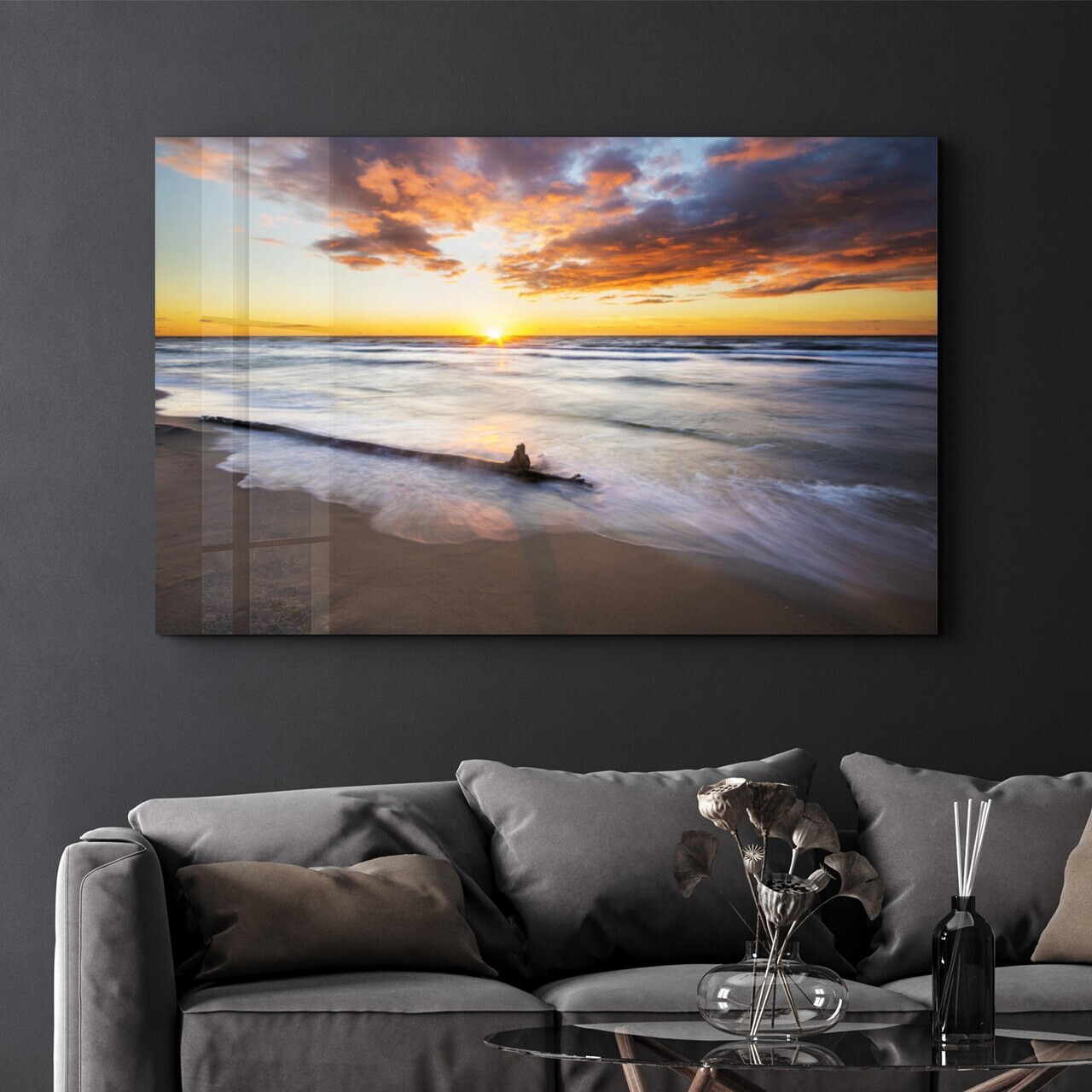 Tablou decorativ, OGLS-1119, Dimensiuni: 70 x 110 cm, Multicolor