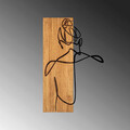 Decoratiune de perete, MA-295, 50% lemn/50% metal, Dimensiune: 58 x 36 cm, Nuc / Negru