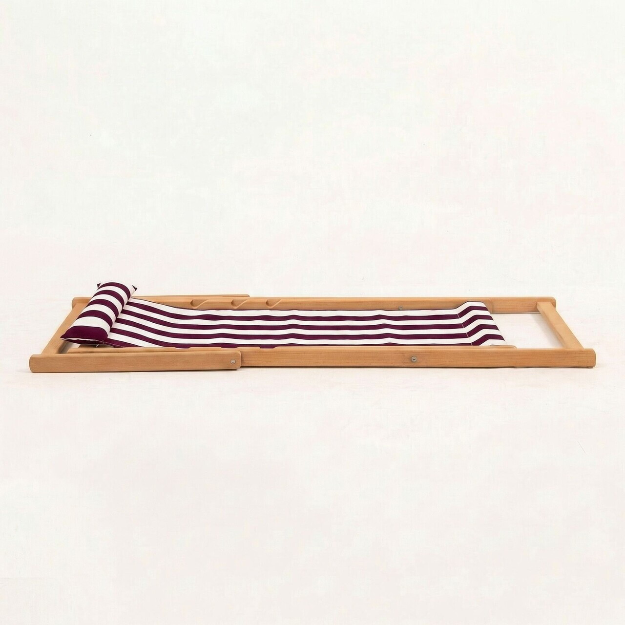 Sezlong de gradina, Hanah Home, Myn04, 59x90x44 cm, Lemn de carpen, Roșu Claret / Alb — imaginea 5