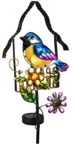 Lampa de gradina Bird blue, 18x8x66 cm, metal, albastru