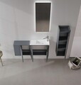 Set Dulap de Baie cu Chiuvetă și Oglindă (2 Piese), Hanah Home, Ferla 110, Antracit mat