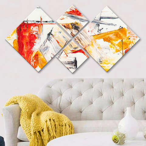 Set 4 tablouri decorative, 4mdf1843716, mdf, imprimat uv, multicolor