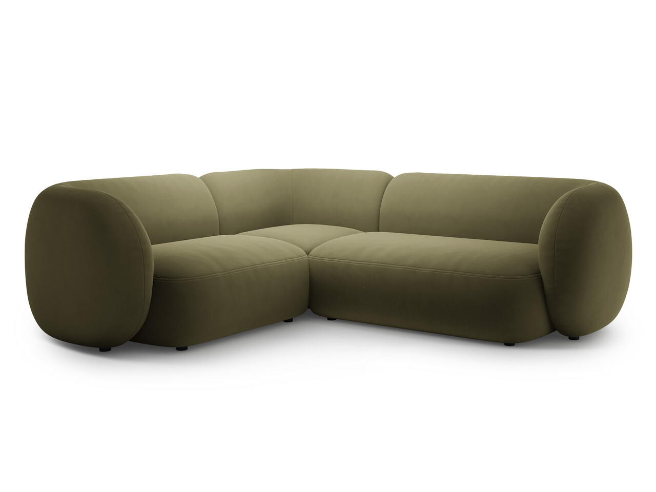 Coltar stanga 4 locuri, Kate, Micadoni, 252x220x76 cm, catifea, verde