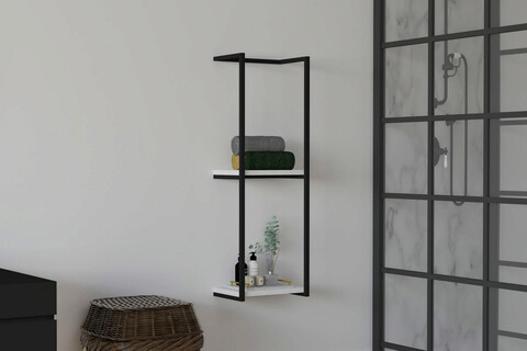 Raft de perete, asse home, halo, 30x90x15 cm, alb