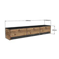 Comoda TV, Puqa Design, Pega, 160x35x35 cm, PAL, Negru / Safir