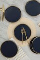 Set farfurii pentru desert, Keramika, 275KRM1707, Ceramica, Bleumarin/Auriu