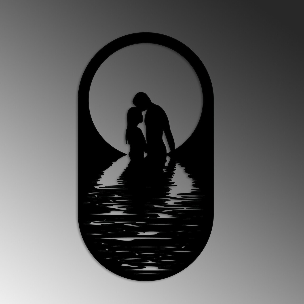 Decoratiune de perete, Romantic, Dimensiuni: 56 x 30 cm, Negru — imaginea 6