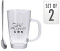 Set 2 cani Latte Macchiato, 300 ml, 7.8x12 cm, sticla