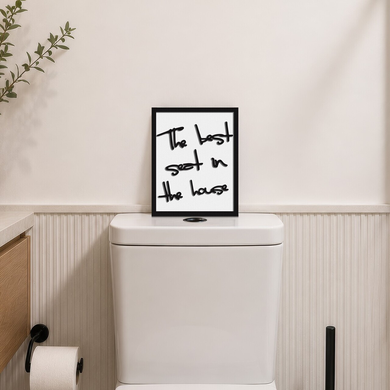 Tablou decorativ, Best Seat, Dimensiune: 20 x 25 cm, Alb/Negru