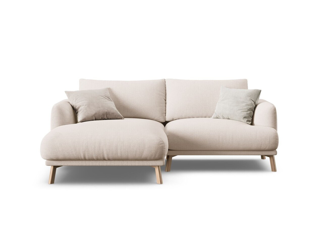Coltar stanga 3 locuri, Naomi, Micadoni Home, 200x170x75 cm, tesatura structurata, bej