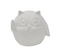 Decoratiune Owl Hello, Mauro Ferretti, 8.5 cm, ceramica, alb