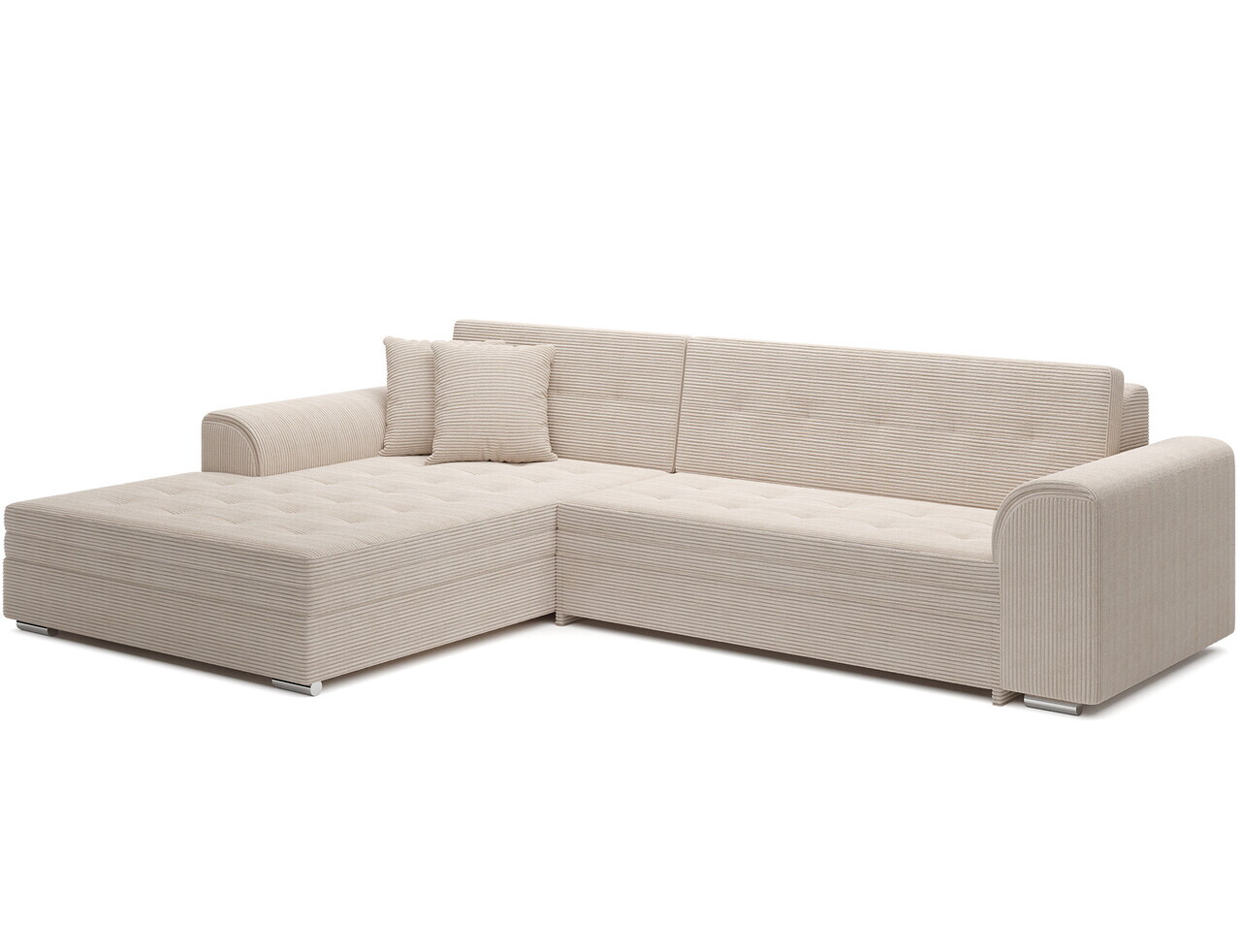 Coltar extensibil stanga 4 locuri ELTAP, Sorento, 296x194x78 cm, lemn/poliester, bej — imaginea 4
