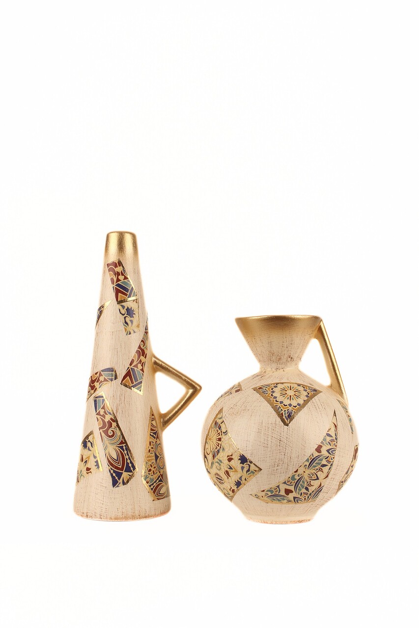 Set de ghivece decorative, BK016, Ceramica, Bej - view 2