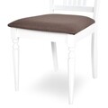 Scaun dining cu sezut tapitat, Misty, 45 x 53 x 94 cm, lemn, maro/alb