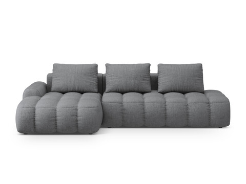 Coltar extensibil stanga 3 locuri, Linz, Cosmopolitan Design, 275x142x84 cm, cotiera dreapta, tesatura structurata, gri