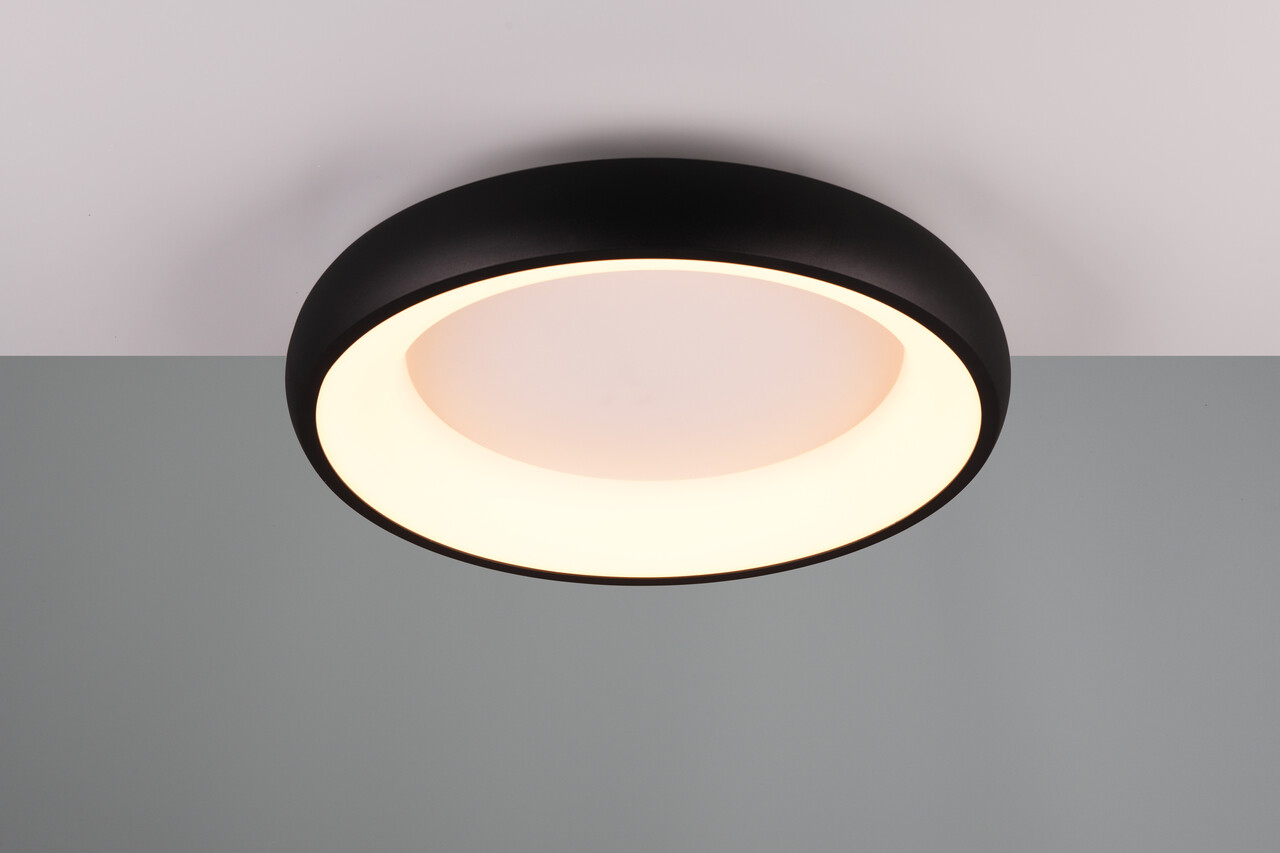 Plafoniera Cardona, TRIO, 46.5x10 cm, 29W, 1x SMD LED, metal, negru mat - 1 | YEO
