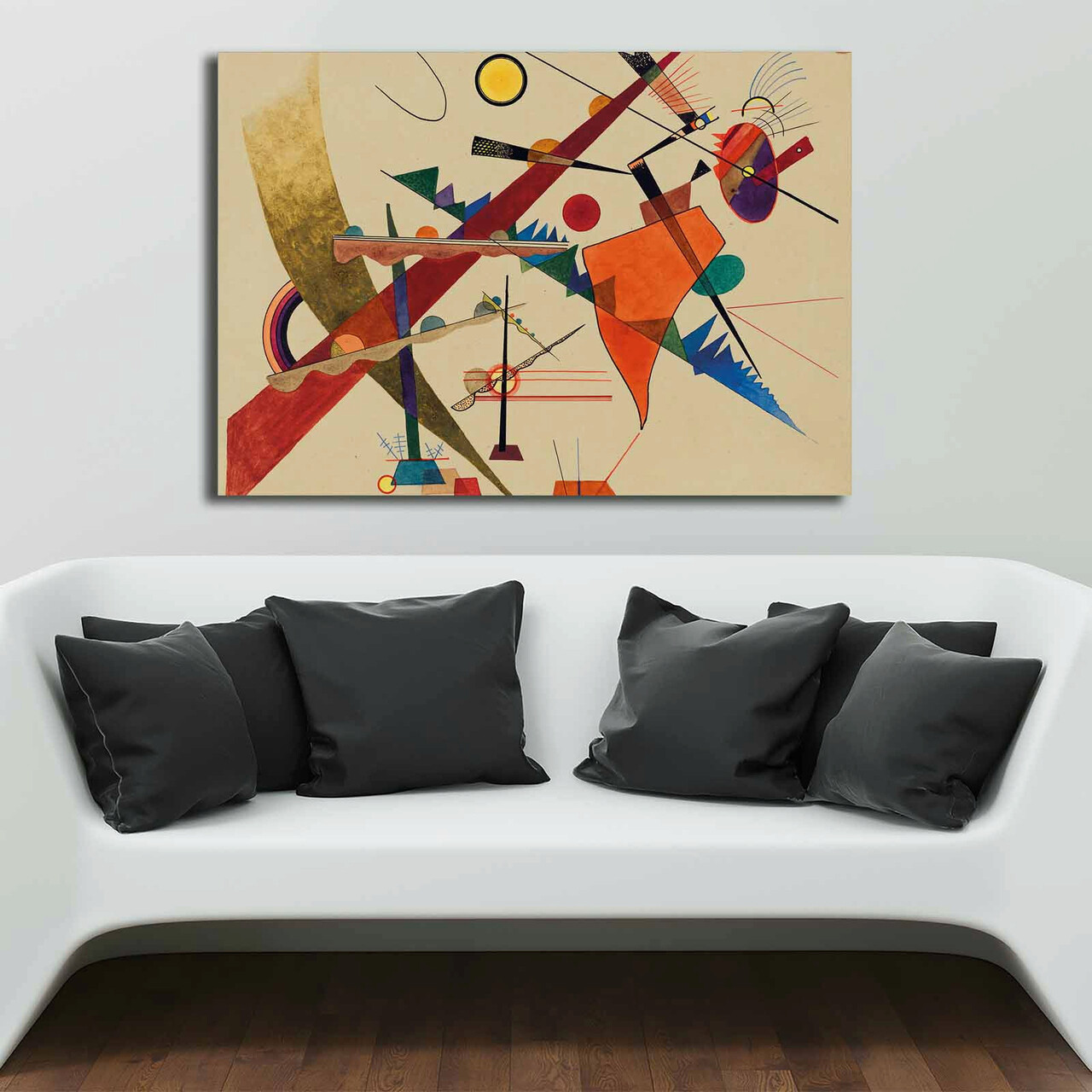Tablou decorativ, 70100KANDINSKY003, Canvas, Lemn, Multicolor