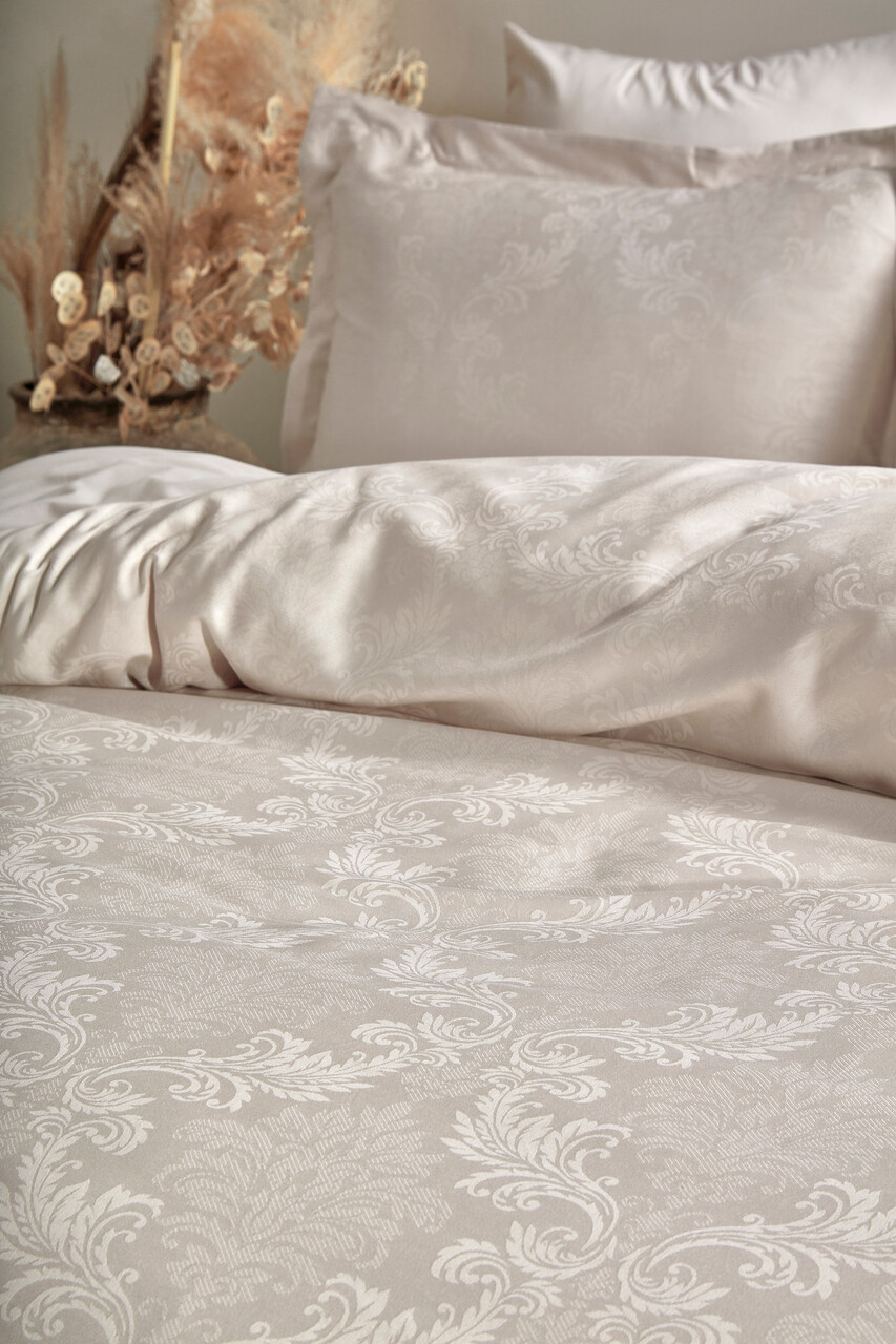Lenjerie de pat dubla, Hoten - Cream, Primacasa by Türkiz, Bumbac Satinat